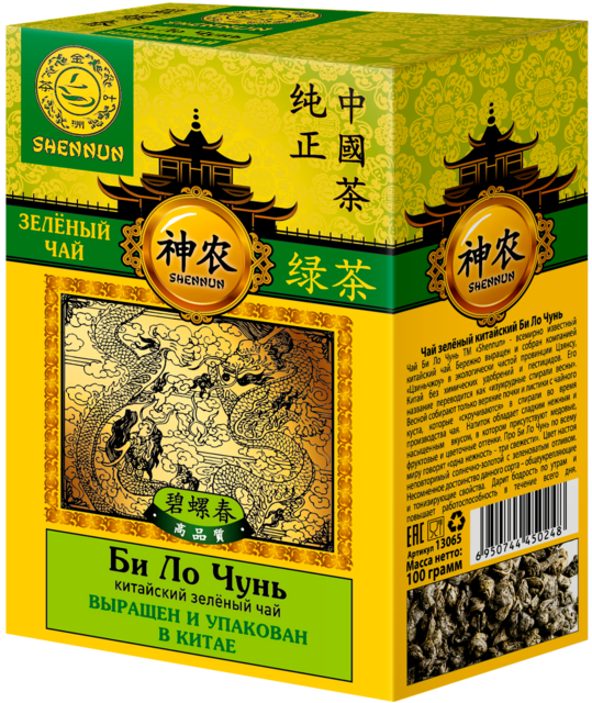 Shennun Билочунь Спираль Зеленый чай 100г