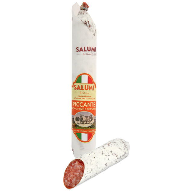 Колбаса сыровяленая полусухая Salumi di Reggio Салями с острым перцем, 200 г