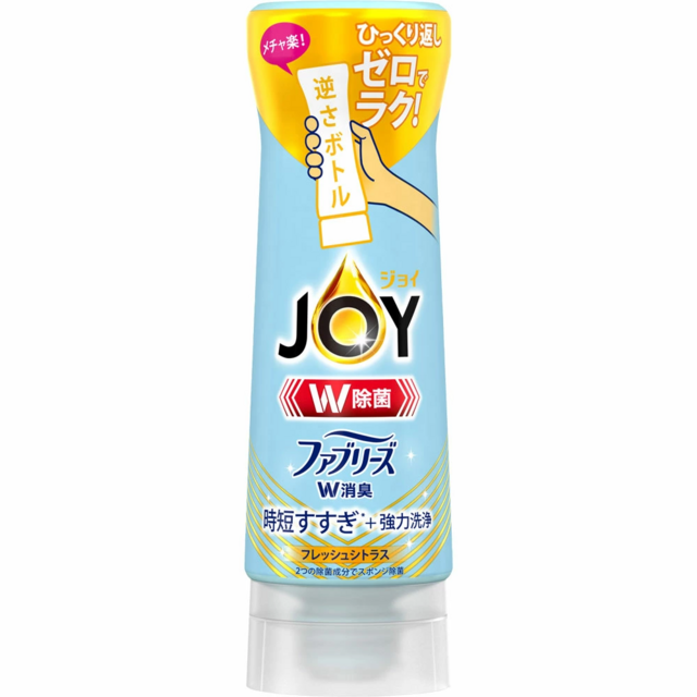 118356 P&G Joy Дезинфицирующее и дезодорирующее средство для мытья посуды с освежающим цитрусовым ароматом, upside down бутылка 290мл. 1/20