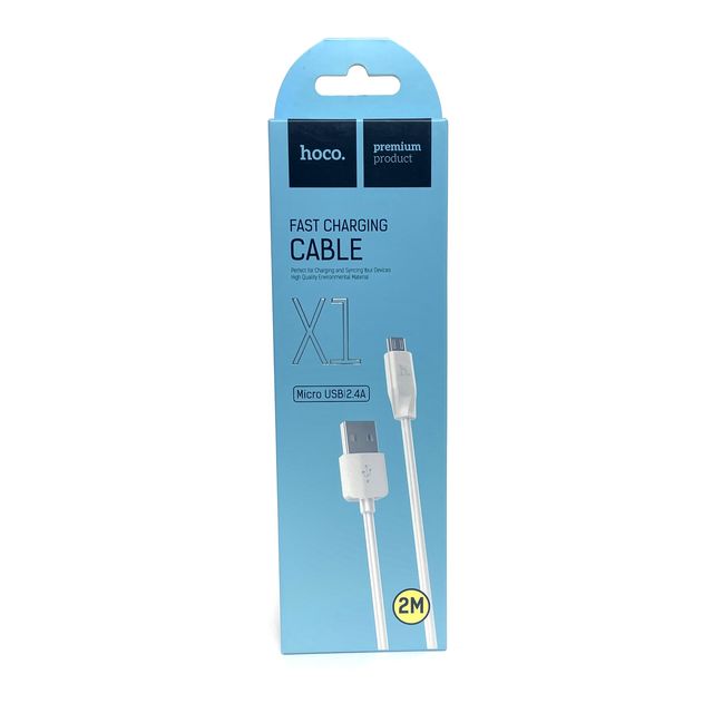 USB кабель HOCO X1 Rapid MicroUSB, 2м, PVC (белый)