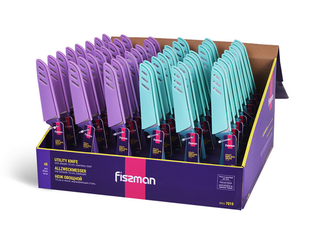 7015 FISSMAN Нож Овощной 10см в чехле (промо)