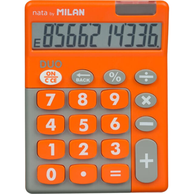 Калькулятор Milan 150610TDOBL настольный 10-разрядный, в чехле, двойное питание, оранжевый