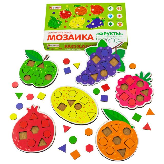 Мозаика Фрукты, развивающая игрушка для детей, арт. МКФ02