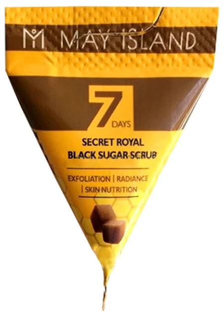 Сахарный скраб для лица в пирамидках с медом May Island 7 Days Secret Royal Black Sugar Scrub, 5 г