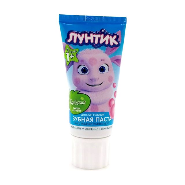 Детская зубная паста Happy moments Дракоша со вкусом Бубль гум, 60мл