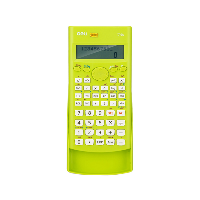 Калькулятор научный Deli E1710A 10+2-разрядный 240 функций 162x84x19 мм (зеленый, подходит для ЕГЭ)