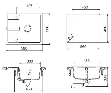 Мойка  Optima 45D  Cristalite саббиа