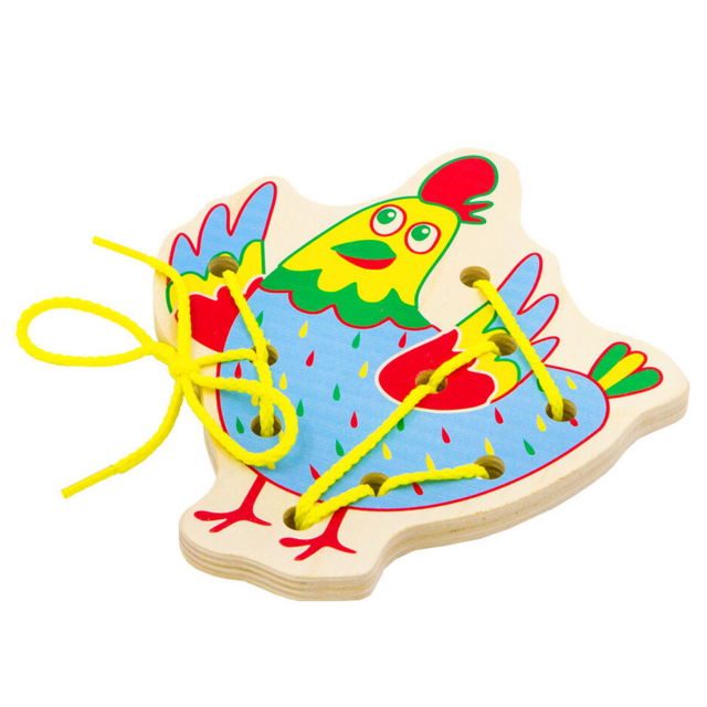 Шнуровка Курочка, развивающая игрушка для детей, арт. ШН45