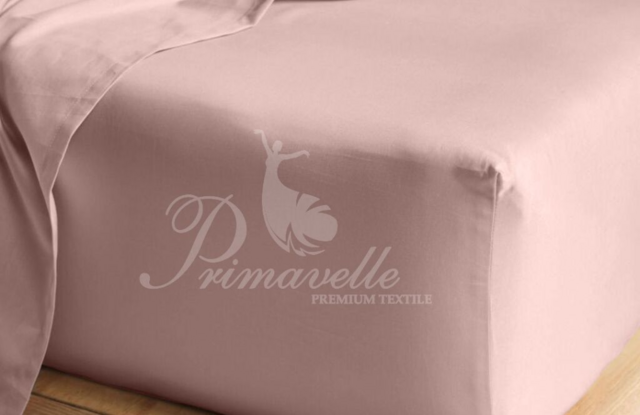 Простыня хлопковая розовая на резинке, размер 90х200