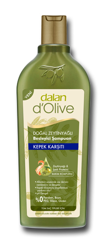 Dalan Шампунь для волос натуральный Против перхоти Оливковое масло, протеин пшеницы и шёлка, 400 мл