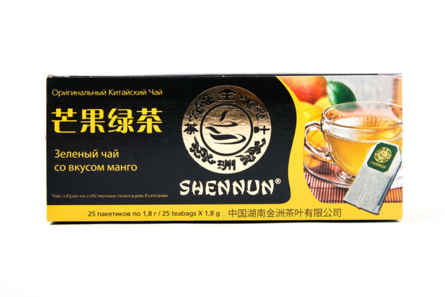 Shennun Зеленый чай со вкусом манго 1.8гх25