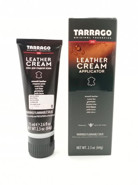 Крем для обуви TARRAGO для гладкой кожи, тюбик с губкой (бесцветный)