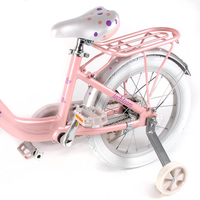 Детский велосипед Milena 16" темно-розовый  (алюмин) корзина