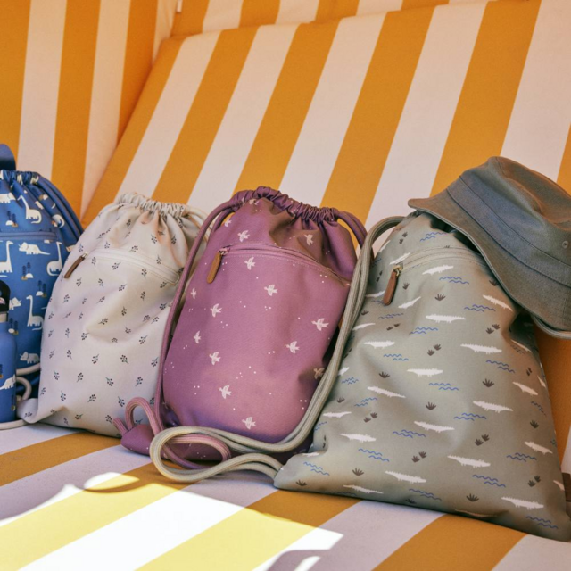 Сумка-рюкзак для бассейна Fresk "Забавный крокодил", дымчато-зеленая