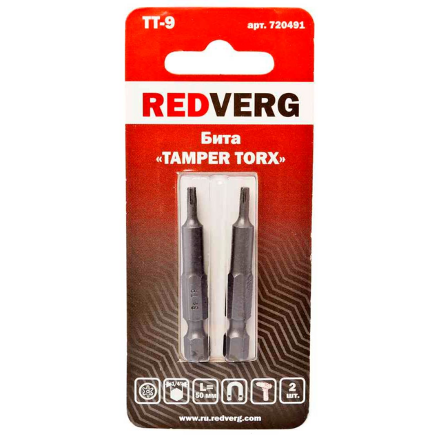 Бита Redverg Torx Tamper 9х50 (2шт.) ()