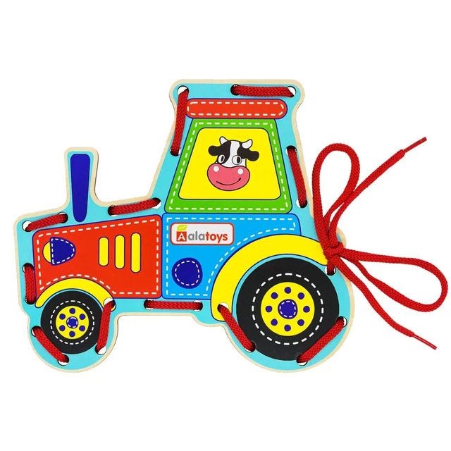Шнуровка Трактор, развивающая игрушка для детей, арт. ШД05