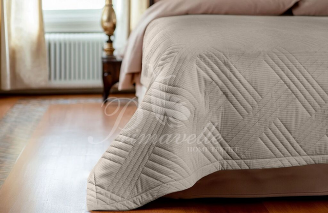 Покрывало Velvet серо-бежевый, размер 220x240