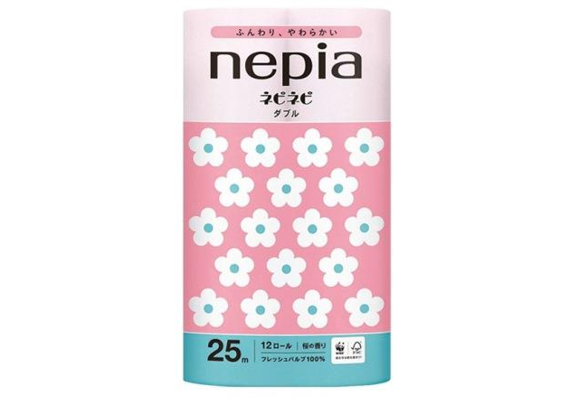 NEPIA Туалетная бумага двухслойная, с ароматом сакуры 25м х 12шт