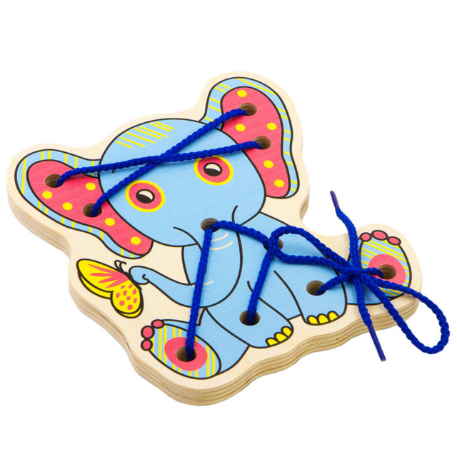 Шнуровка Слоненок, развивающая игрушка для детей, арт. ШН52