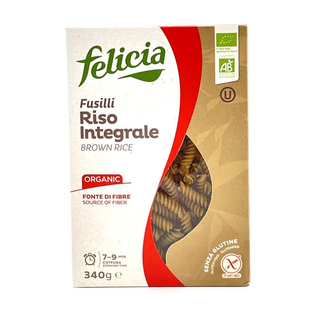Паста Felicia фузилли из коричневого цельнозернового риса, 340г