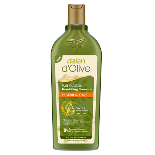 Dalan Шампунь для волос натуральный Восстанавливающий и питающий Оливковое масло и протеин пшеницы, 400 мл