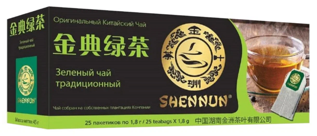 Shennun Зеленый чай традиционный, 1.8 г х 25