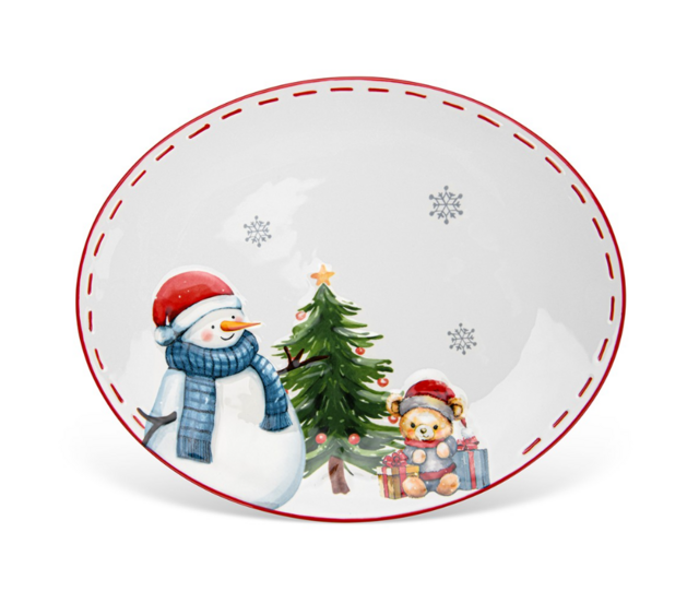 0375 FISSMAN Тарелка овальная 31х25,3см (доломит)