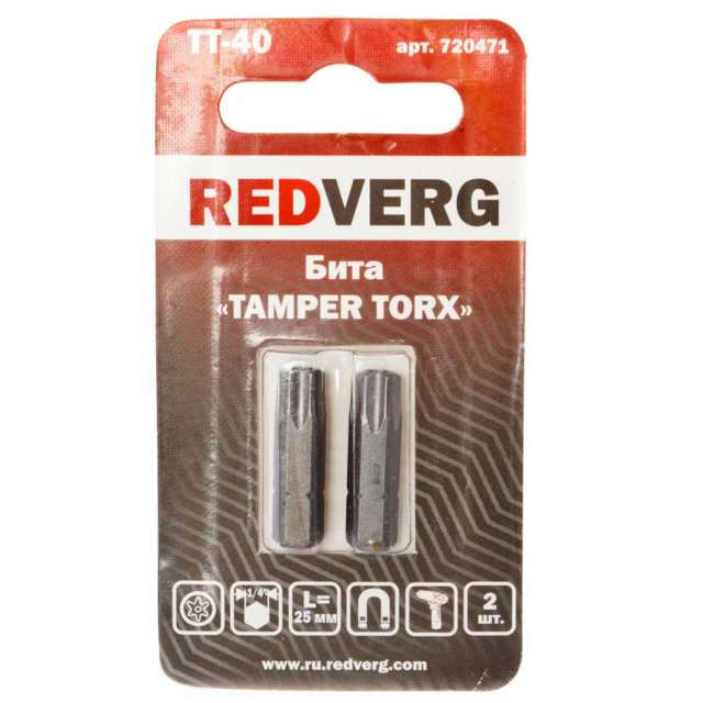 Бита Redverg Torx Tamper 40х25 (2шт.) (720471)