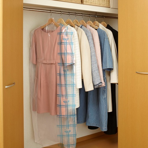 Чехлы для хранения верхней одежды “MUSHUUDA”, 6 шт, Размер: средний 61 х 130 см (для платьев, пальто, шуб)