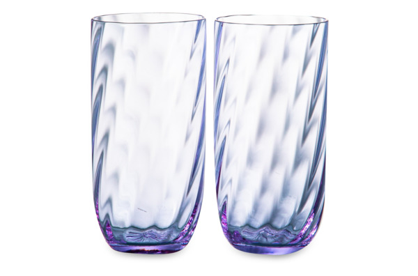 Набор стаканов для воды Anna Von Lipa Водоворот 300мл, 2 шт, стекло хрустальное, лиловый