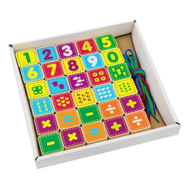 Деревянный конструктор Шнуровочка - цифры, развивающая игрушка для детей, арт. КШЦ3003