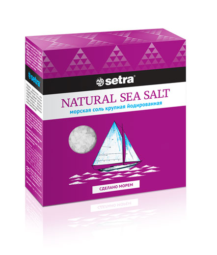 Соль морская Setra крупная йодированная, 500г