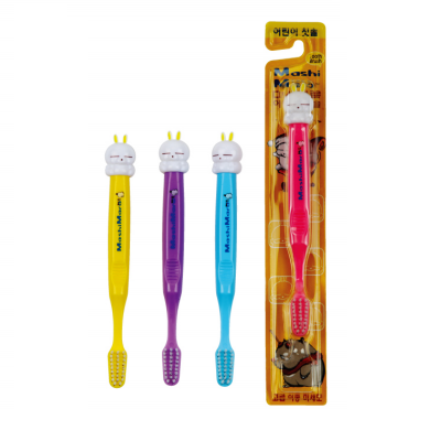 Зубная щётка "MashiMaro Kids" для ДЕТЕЙ от 5 лет со сверхтонкими щетинками двойной высоты и АНАТОМИЧЕСКОЙ ручкой, мягкая / 400