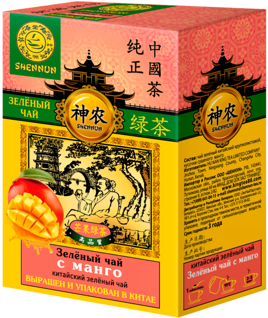 Shennun Зеленый чай с манго 100г