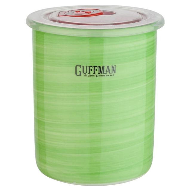 Керамическая банка Guffman с вакуумной крышкой зеленая, маленькая, 0,7 л
