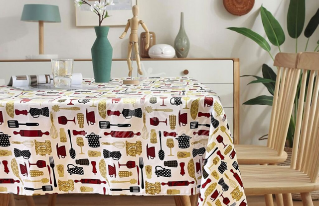 Скатерть жаккардовая Ар-деко с печатным рисунком, размер 140x180