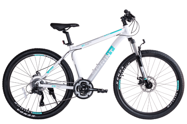 Велосипед горный Sprint 26"х17" белый (зелёный) 2022
