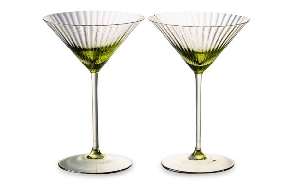 Набор бокалов для мартини Anna Von Lipa Лион 210 мл, 2 шт, стекло хрустальное, зеленый