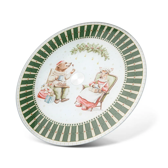 6133 FISSMAN Блюдо сервировочное MIRACLE 32см вращающееся  (стекло)