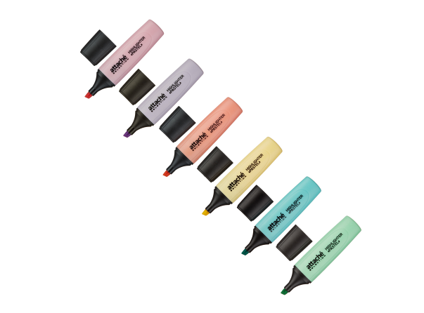 Набор маркеров текстовыделителей Attache Selection Pastel 1-5 мм 6 цветов