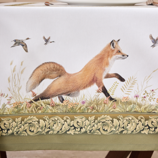 СКАТЕРТЬ "ОХОТА" 160Х220СМ ,100% ХЛОПОК, ТВИЛ, ПРОПИТКА