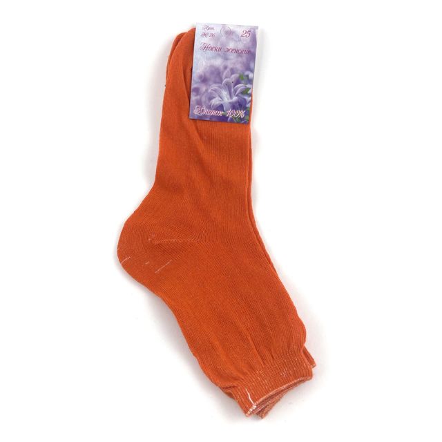 Женские носки, размер 25, оранжевые