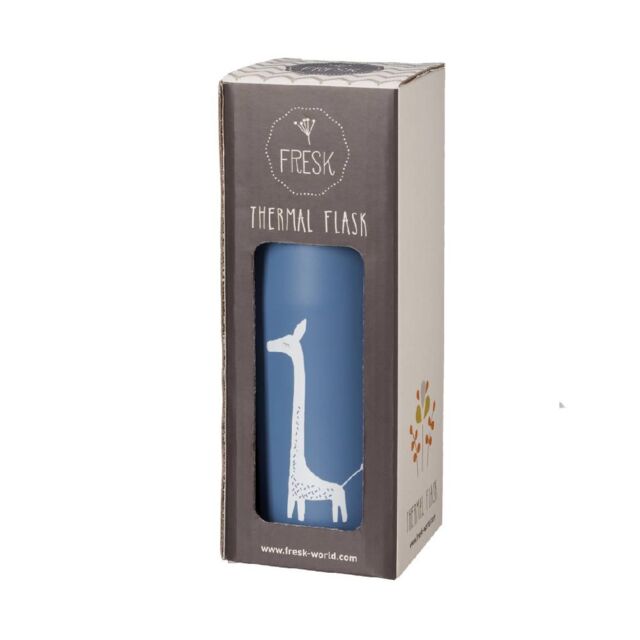 Бутылка-термос для напитков Fresk Мечтательный жираф, сапфировая, 380 мл