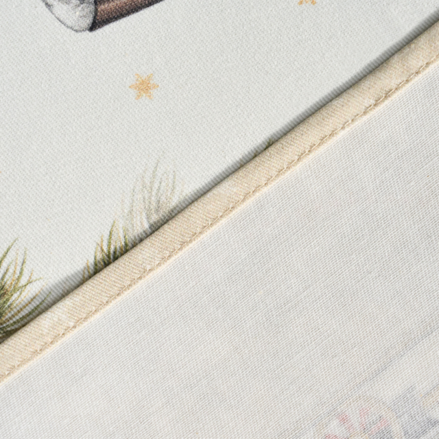 СКАТЕРТЬ  ОВАЛЬНАЯ  "ЩЕЛКУНЧИК" ,140Х180СМ ,БЕЖЕВЫЙ, 100% ХЛОПОК ,ТВИЛ