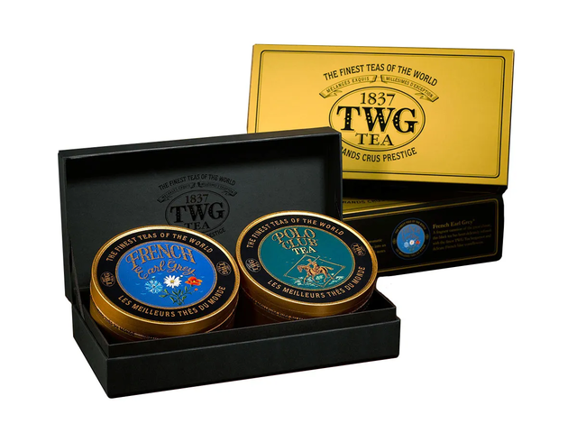Подарочный набор чая TWG Tea Sweetheart / Милый (French Earl Grey+Polo Club Tea), 2 баночки по 100 гр