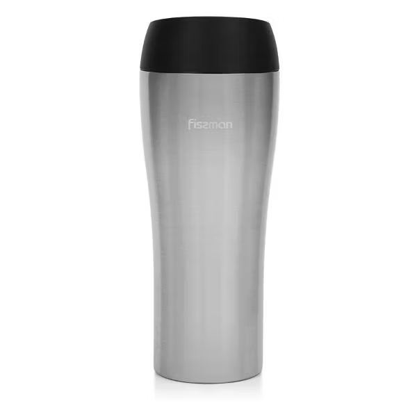 9886 FISSMAN Термокружка 420мл, цвет Черный (нерж.сталь)