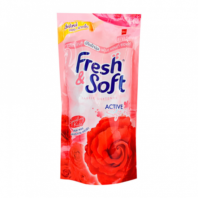 Кондиционер для белья LION THAILAND Fresh&Soft  парфюмированный Искристый поцелуй, 600 мл