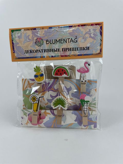 Декоративные прищепки Blumentag WCRD-35 Летнее настроение, 3.5 см, 6 шт