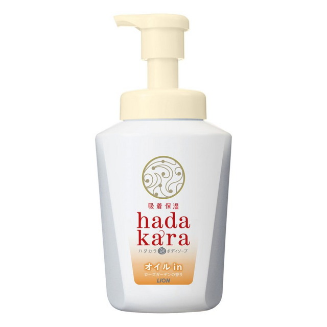 Бархатное экстра-увлажняющее мыло-ПЕНКА для тела с ароматом розового сада "Hadakara" 530 мл, флакон