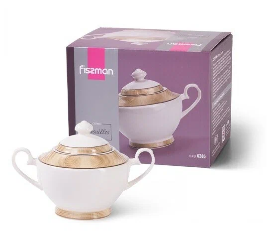 6386 FISSMAN Сахарница VERSAILLES 500мл (фарфор)